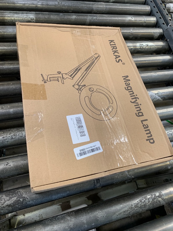 Photo 1 of 10X Magnifying Glass with Light, KIRKAS 2,200 Lumens LED Magnifying Lamp with Clamp, Stepless Dimmable Real Glass Lens Magnifier, Adjustable Arm Workbench Light for Close Work Hobby Repair - White