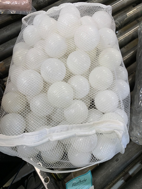 Photo 1 of Realhaha Ball Pit Balls Play Balls Plastic Balls for Baby Girls Toddlers Kids Play Tent Pool Playhouse Playpen Party Decoration, White