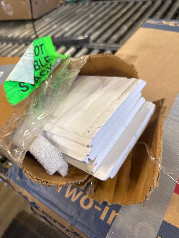 Photo 1 of Ekena Millwork 6"W x 10'H Premium Square Non-Tapered Smooth PVC Endura-Craft Column Wrap Kit, Mission Capital & Base