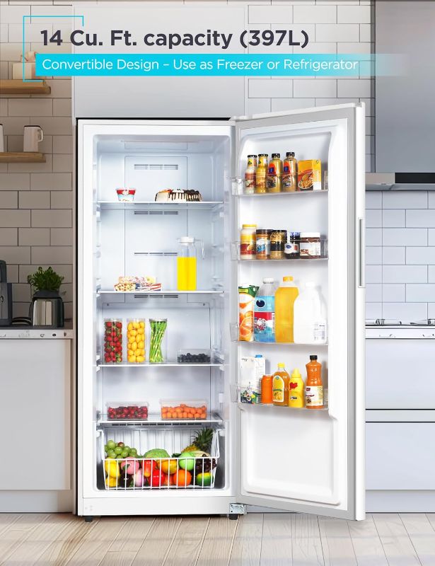 Photo 1 of BLACK+DECKER 14 Cu. Ft. Convertible Freezer Refrigerator, Upright Freezer with Glass Shelves, ENERGY STAR rated, Frost Free