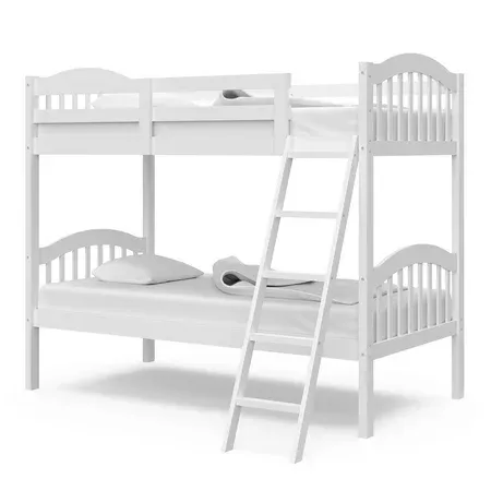 Photo 1 of INCOMPLETE SET< ONLY BOX A--- -Storkcraft Caribou Twin Over Twin Hardwood Bunk Bed White Box 1 of 2 Headboard