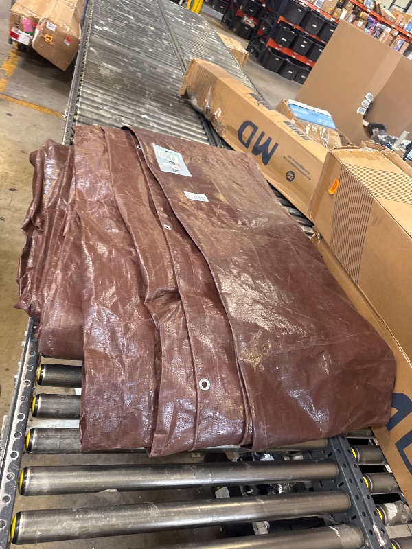 Photo 1 of XPOSE SAFETY 30-ft x 40-ft Brown Waterproof Commercial Polyethylene 16-Mils Tarp