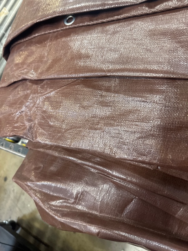 Photo 1 of XPOSE SAFETY 30-ft x 40-ft Brown Waterproof Commercial Polyethylene 16-Mils Tarp