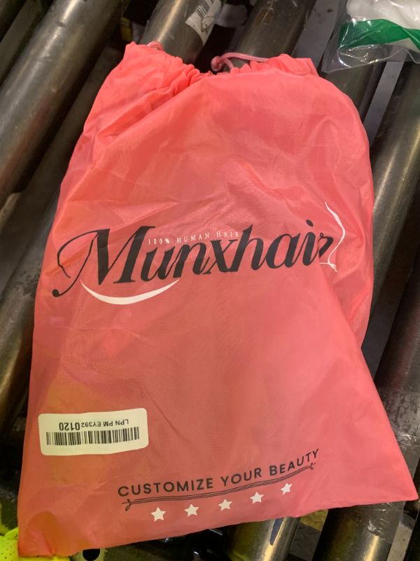 Photo 1 of Munx Straight Lace Front Wigs Human Hair, Pre Plucked 180% Density 13x6 Frontal Human Hair Wigs Bleached Knots Thick Ends Purple Colored Glueless Wigs Human Hair for Women 20 Inch