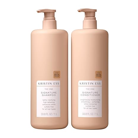 Photo 1 of Kristin Ess Signature Shampoo and Conditioner Set with Pumps | Daily Sulfate Free, Color Safe, Hydrating, Moisturizes, Adds Softness & Shine - Pear Fragrance, 33.8 fl oz each 2