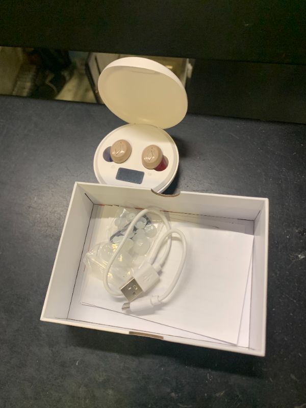 Photo 1 of Rechargeable Hearing Aids for Seniors with Hearing Loss,Digital Hearing aid with Smart Noise Reduction chip,Clear Sound Quality and Comfortable Wearing,Battery level display,Super-Mini, Auto-On/Off