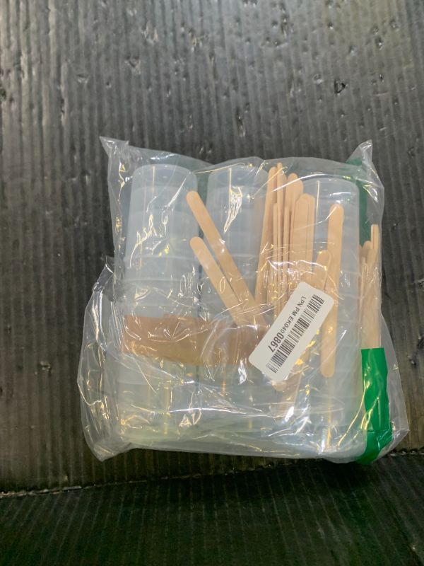 Photo 1 of 24 Pcs Clear Scale Cups, 100ml/3.4oz Plastic Graduated Cups with 50 Pcs Wooden Stirring Sticks for Epoxy, Resin, Stain, Mixing Paint