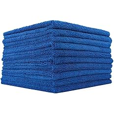 Photo 1 of The Rag Company - Edgeless 365 Microfiber Towels (10-Pack) Premium 70/30 Blend, Professional Polishing, Wax Removal, Auto Detailing, 365gsm, 16in x 16n, Royal Blue