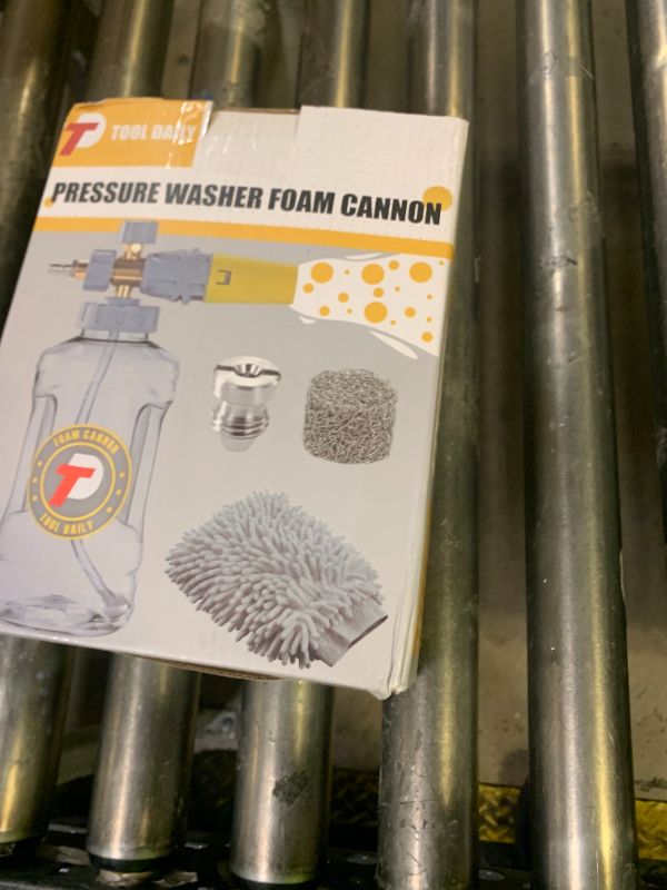 Photo 1 of Tool Daily Foam Cannon, Adjustable Foam Blaster, Snow Foam Lance with M22 and 1/4 Inch Quick Connect, Additional Orifice Nozzle 1.1mm, 1.5 Liter