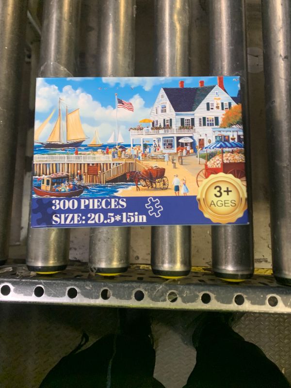Photo 1 of 300 Pieces Puzzle for Adults | Beach House Puzzle | Recycled Cardboard Large Piece Jigsaw Puzzles 300 Pieces | Challenging Game Home Decor Birthday Party Gift Toy for Adults Kids Seniors 20.5*15 inch