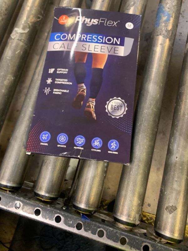 Photo 1 of Calf Compression Sleeves for Men and Women - (2 Pair) Footless Compression Socks Support for Varicose Vein, Nursing, Pregnancy, Running - Leg Sleeve Brace for Shin Splints, Pain Relief and Swelling