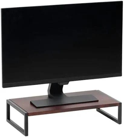Photo 1 of calertain monitor stand,  4-1/2"H x 21-1/2"W x 10"D, Walnut/Black