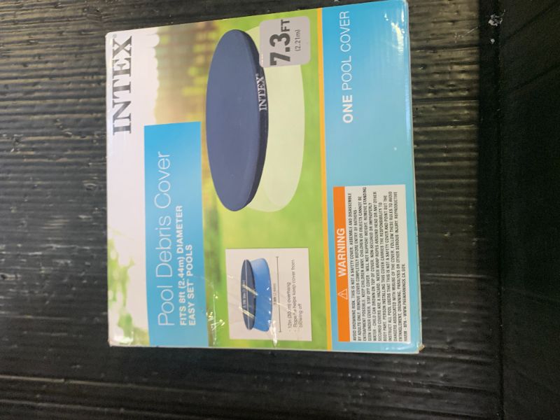 Photo 1 of Intex Easy Set Pool Cover - 8 FT for Easy Set Inflatable Pools - 28020E Pool Cover - Includes Rope Tie, Drain Holes, Snug Fit to Protect Water from Bugs, Scum, and Evaporation