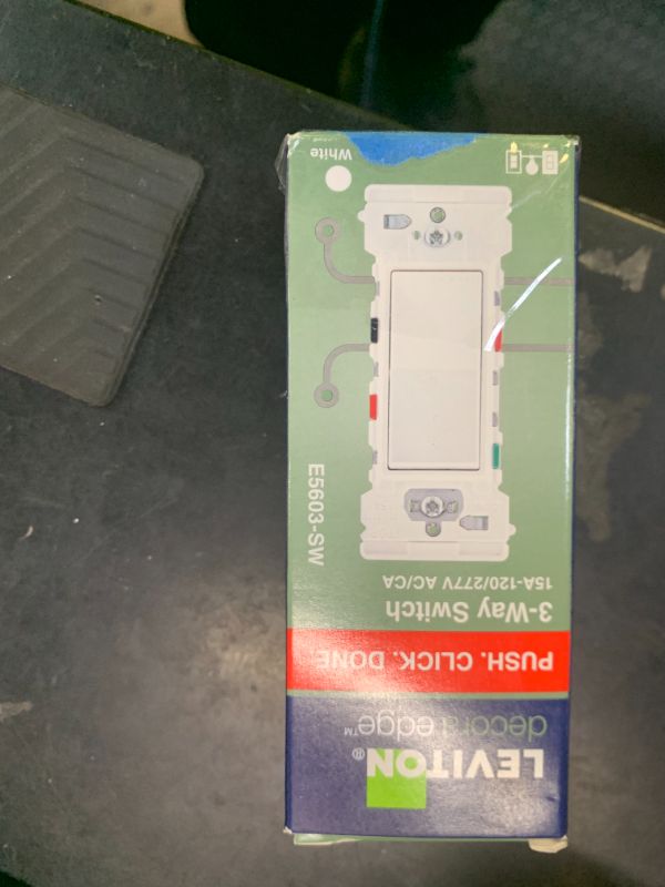 Photo 1 of Leviton Lever Edge 15 Amp 3-Way Rocker Switch, E5603-SW, White
