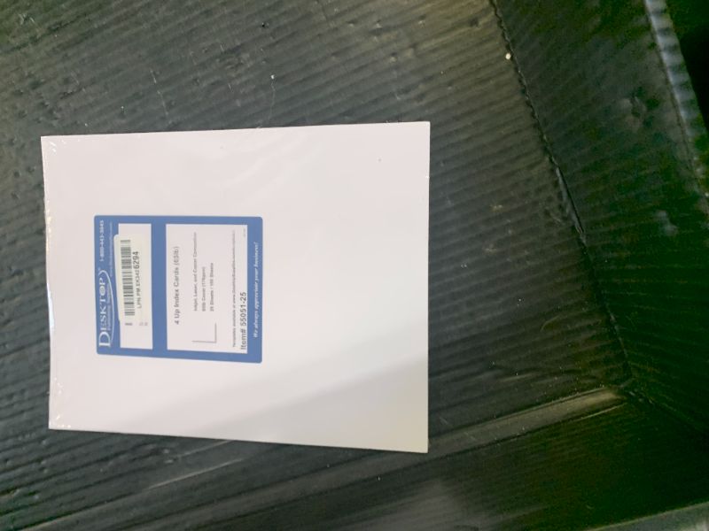 Photo 1 of 65lb White Printable Index Cards 3x5 - Index Card Sheets for Inkjet & Laser Printers - Perforated cards 4 per page - 25 Sheets / 100 Index Cards