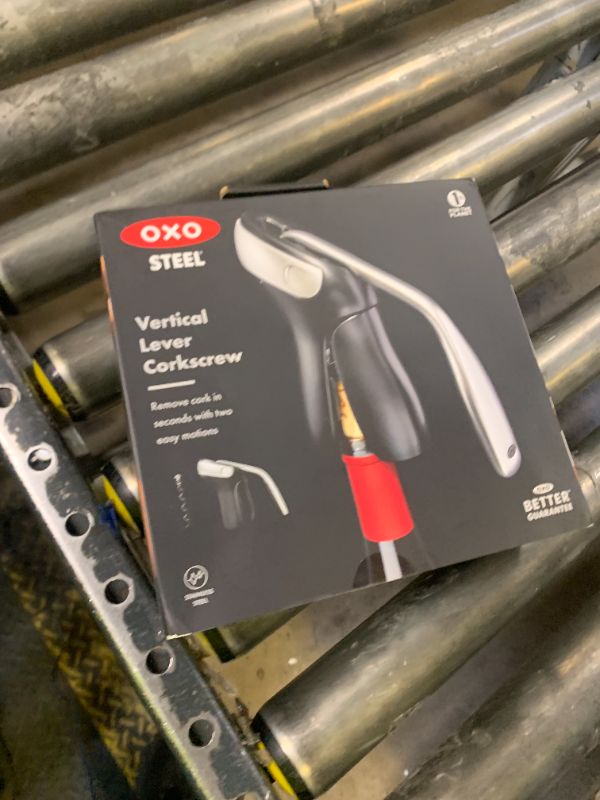 Photo 1 of OXO Steel Vertical Lever Corkscrew with Removable Foil Cutter
