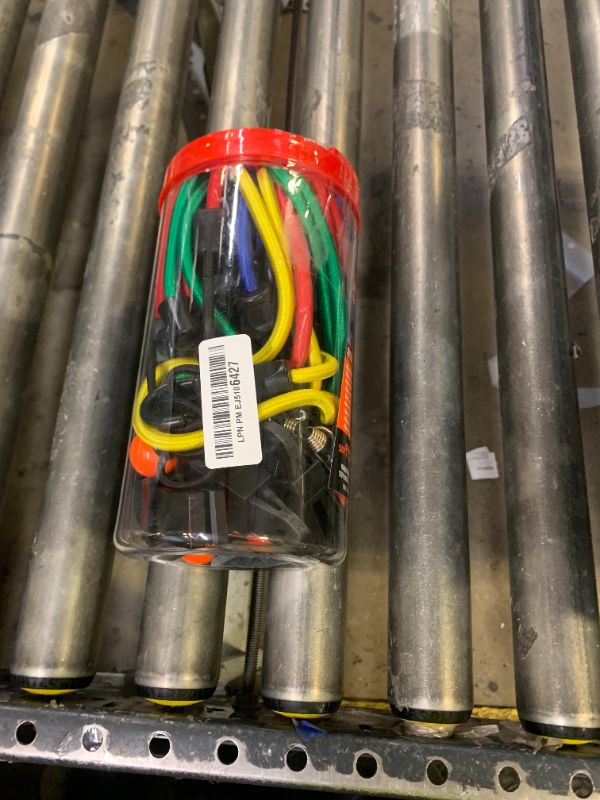 Photo 1 of HORUSDY 31-Piece Premium Bungee Cords Assortment Jar, Includes 10”,18”,24”,32”,40” Bungee Cords, 6“ Zip Ties, 8”Canopy/Tarp Ball Ties and Crocodile Mouth Tarp Clips