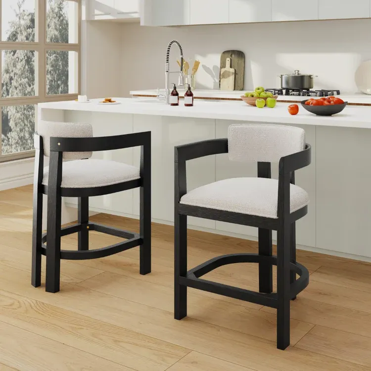 Photo 1 of Christopher Knight Home® 26" Upholstered Counter Stools, Set of 2 - Black