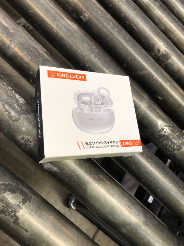 Photo 1 of King Lucky Clip-on Earbuds, Open Ear Earbuds Wireless Bluetooth 5.4,Lightweight Open Ear Headphones with C-Shaped Bridge,Slim Hook,50H Battery,Waterproof, for Glasses Wearers and Workouts(Pure White)