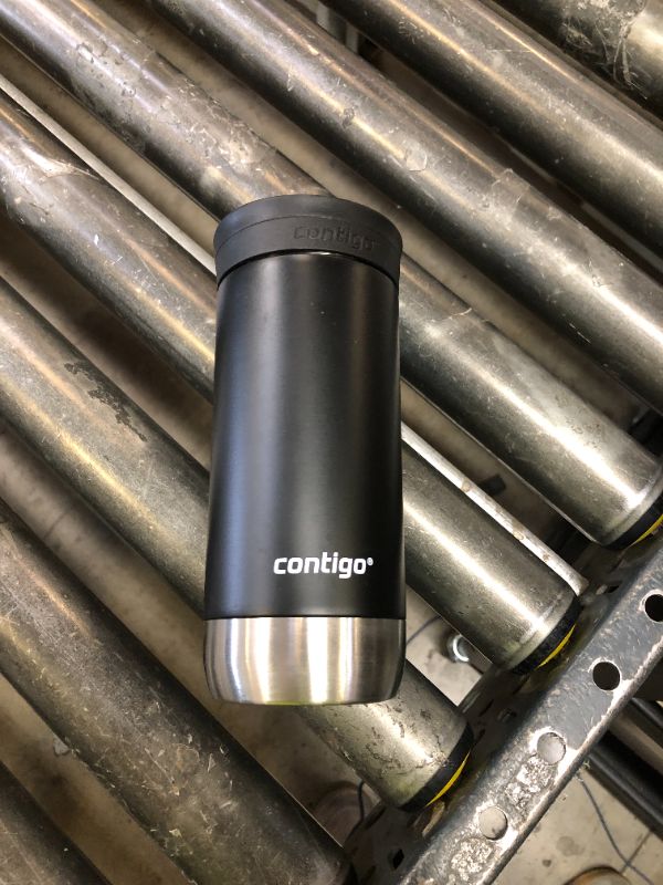 Photo 1 of Huron Vacuum-Insulated Stainless Steel Travel Mug, 16oz Licorice - Leak-Proof Lid for Hot/Cold Beverages, Fits Most Cup Holdersand Brewers