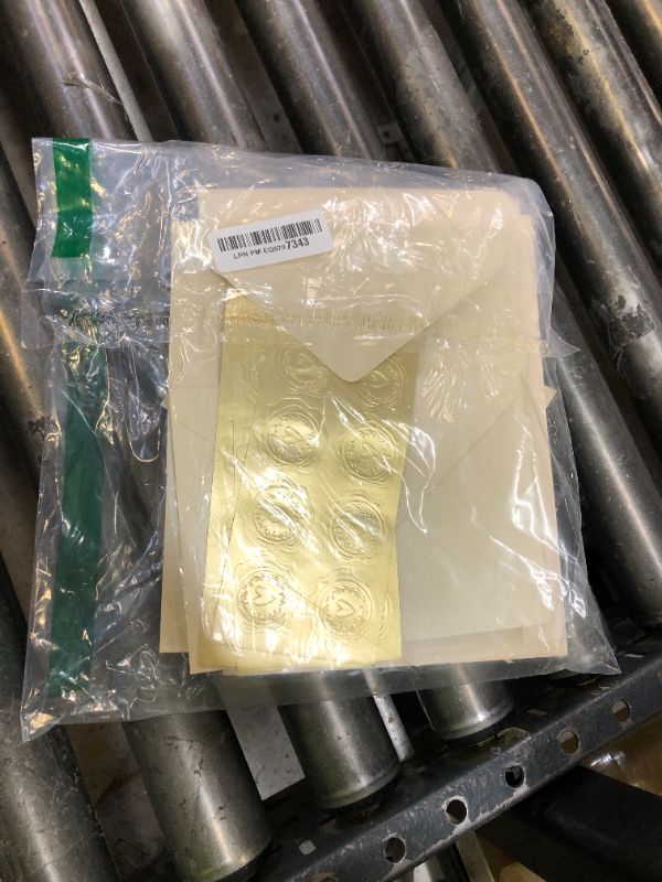 Photo 1 of Homtable 50 Pack Shiny Envelopes with Shiny Cards and Gold Stickers for Invitations and Greeting Cards (Shiny Cream, 5x7)
