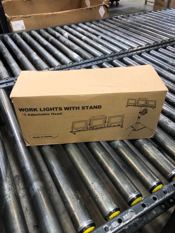 Photo 1 of 21000 Lumen Work Lights with Stand, 3 Head Portable LED Work Light, with Adjustable&Foldable Tripod Stand, IP66 Waterproof Lamp for Outdoor Indoor Job Site Workshop Garage Construction Site Lighting