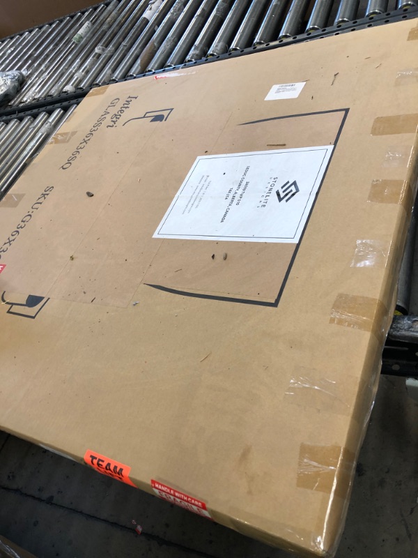Photo 1 of STONELITE FURNITURE Glass Table Top 36" Square - 1/2" Inch Thick Tempered Glass - 59 Pounds - Thick Flat Polish Edge Tempered - Table Top with Rounded Edge