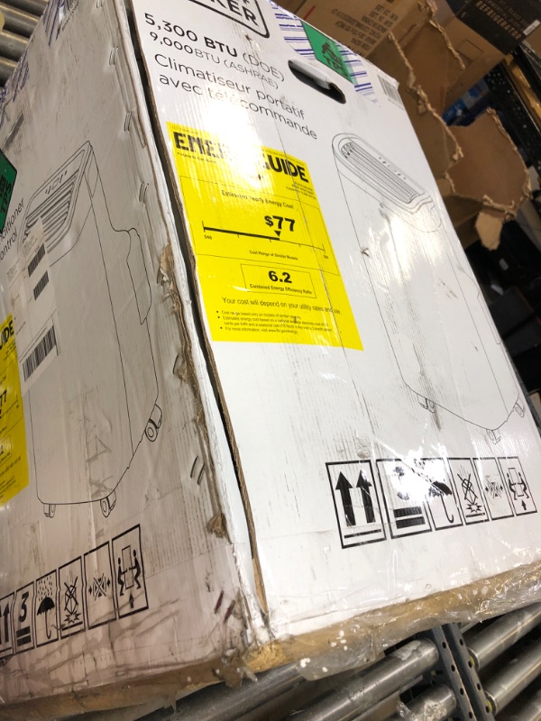 Photo 1 of BLACK+DECKER Portable Air Conditioner, 9,000 BTU (5,300 BTU SACC) for Rooms up to 400 Sq. Ft., Portable AC with Follow Me Remote Control and Window Kit, BPACT08WT, White