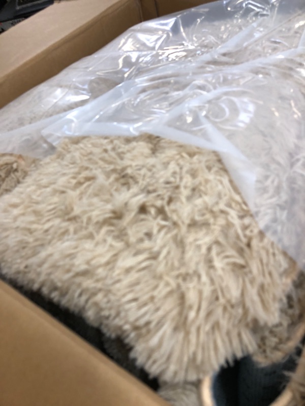 Photo 1 of yongyangjuxin Fluffy Rug Shaggy Area Rug, Beige 8x10 Area Rugs for Living Room, Large Shag Area Rugs for Bedroom Kids Room Home Decor, Upgrade Anti-Skid Rectangular Fuzzy Rugs
