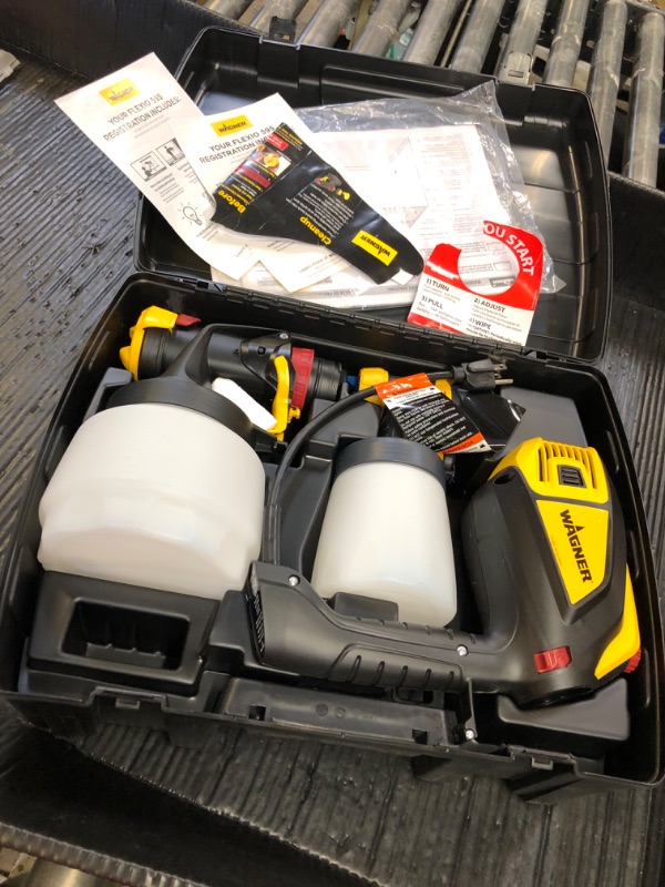 Photo 1 of Wagner Spraytech 02419307 FLEXiO 595 Handheld HVLP Paint Sprayer, Sprays Most Unthinned Latex, Includes Two Nozzles - iSpray & Detail Finish Nozzle, Complete Adjustability, Lightweight Design