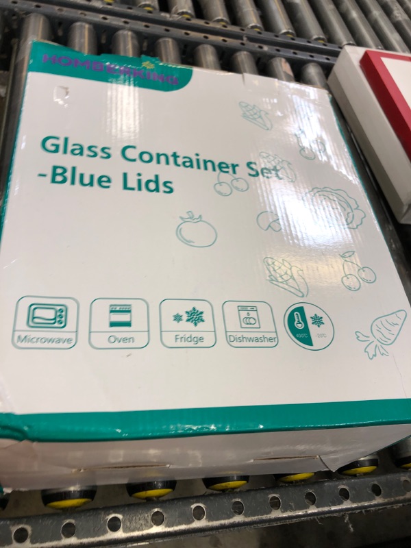 Photo 1 of HOMBERKING 10 Pack 22oz Glass Meal Prep Containers, Glass Food Storage Containers with Lids, Airtight Glass Lunch Bento Boxes, BPA-Free & Leak Proof (10 lids & 10 Containers) - Blue
