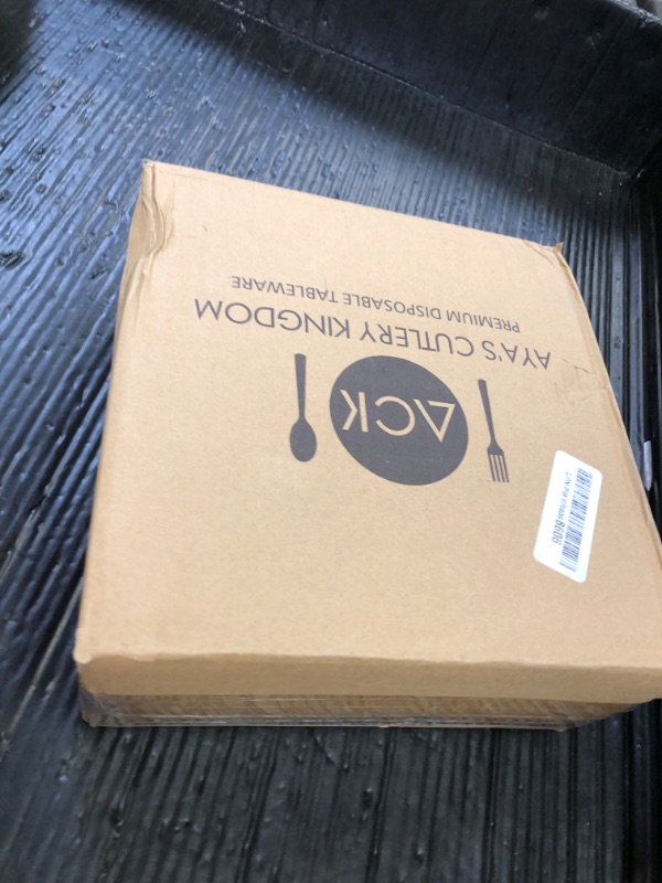 Photo 1 of Aya's 60ct White Square Disposable Plates - Heavy Duty Plastic Party Plates for Christmas, Thanksgiving (30 Dinner & 30 Salad)