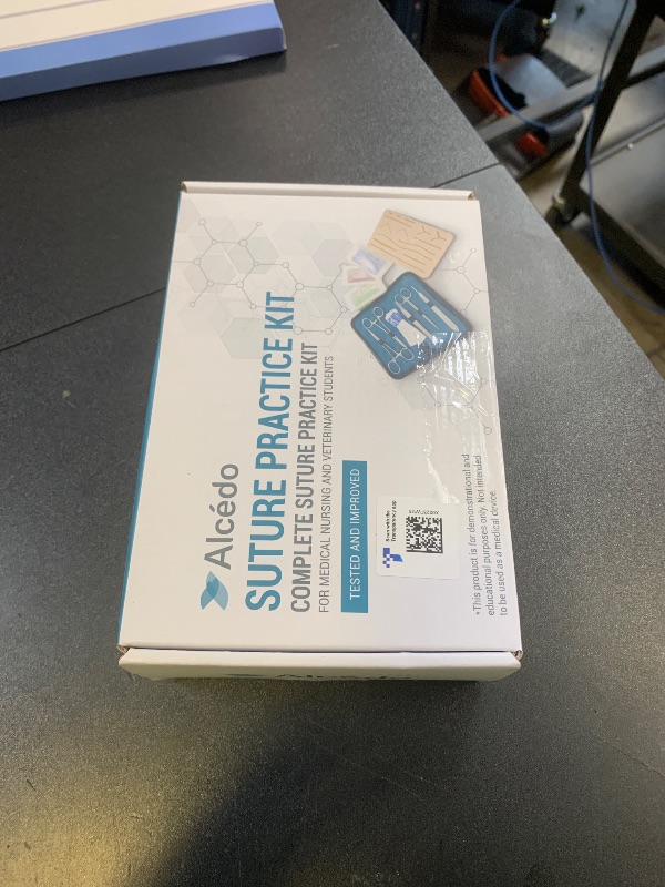Photo 1 of Alcedo Suture Practice Kit for Medical Students | Complete Set (32 Pieces) Include Durable Large Suturing Pad with Pre-Cut Wounds, Tools Kit, and Suture Threads | Perfect for Practice, Demonstration