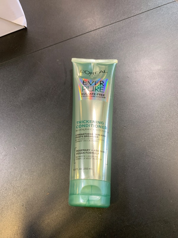 Photo 1 of L'Oreal Paris Thickening Sulfate Free Conditioner, Thickens + Strengthens Thin, Fragile Hair, Hair Care with Rosemary Leaf, EverPure, 8.5 Fl Oz (Packaging May Vary)