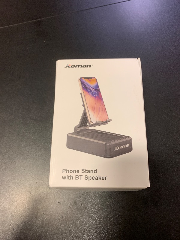 Photo 1 of Cell Phone Stand with Wireless Bluetooth Speaker and Anti-Slip Base HD Surround Sound Perfect for Home and Outdoors with Bluetooth Speaker for Desk Compatible with iPhone/ipad/Samsung Galaxy