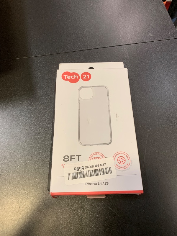 Photo 1 of tech21 iPhone 14 Evo Lite – Thin and Clear Shock-Absorbing Phone Case with 8ft Multi-Drop Protection