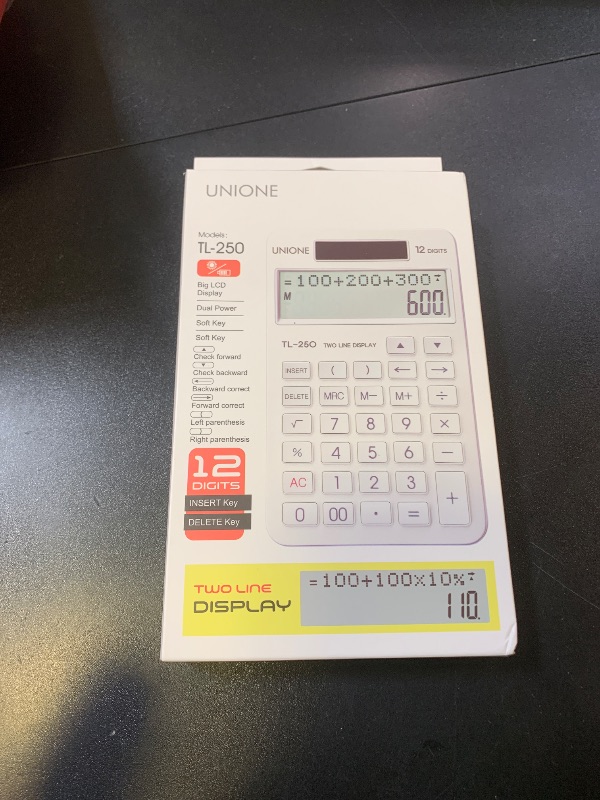 Photo 1 of New, Two Line Display, Desktop Calculator. History Function- 30 Memories, Calculator with Large LCD for Home & Office Use, 4.5×7 inch (Silver)
