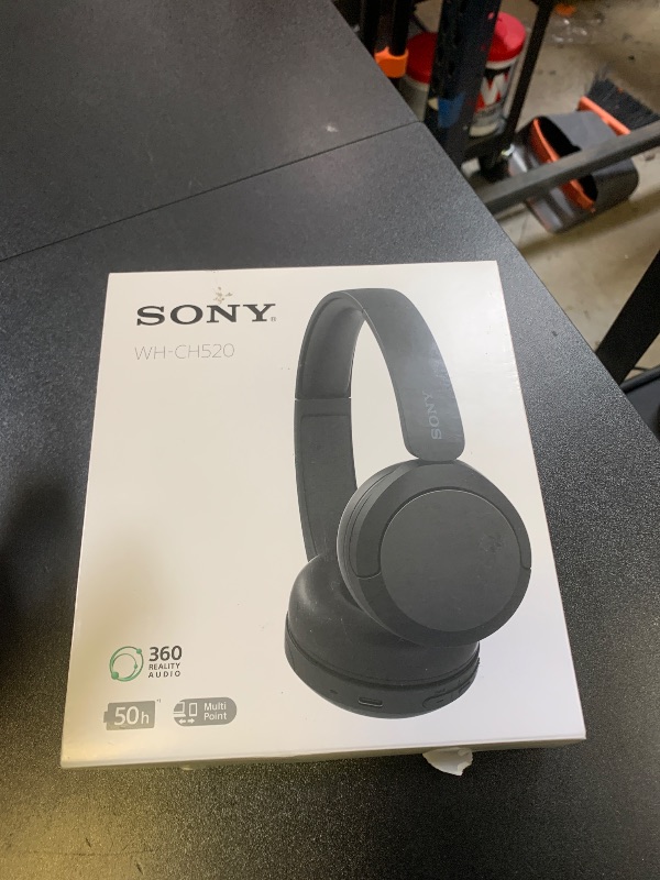 Photo 1 of Sony WH-CH520 Wireless Headphones Bluetooth On-Ear Headset with Microphone and up to 50 Hours Battery Life with Quick Charging, Black