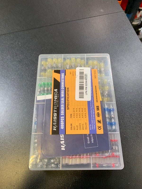 Photo 1 of haisstronica 400PCS Solder Seal Wire Connectors Kit,26-10 Gauge Marine Grade Heat Shrink Wire Connectors,Waterproof Butt Connectors,Butt Splice Eletrical Wire Connectors Kit(5Colors/5Sizes)