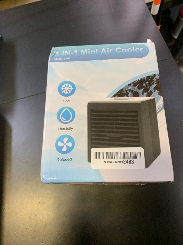 Photo 1 of Portable Mini Air Conditioner,BIESQYA 3-in-1 Personal Small Ac Unit Cooler, 3 Speed USB Powered Desk Fan Swamp Evaporative Windowless Humidifier for Room Office Camping Car Black