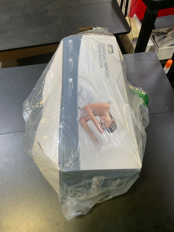 Photo 1 of Osteo Cervical Pillow for Neck Pain Relief, Hollow Design Odorless Memory Foam Pillows with Cooling Case, Adjustable Orthopedic Bed Pillow for Sleeping, Support for Side Back Sleepers