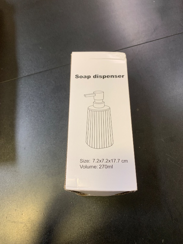 Photo 1 of Small Soap Dispenser for Bathroom and Kitchen, Modern Farmhouse Striped Style Plastic Hand Soap Dish Soap Dispenser with Pump Matte Black