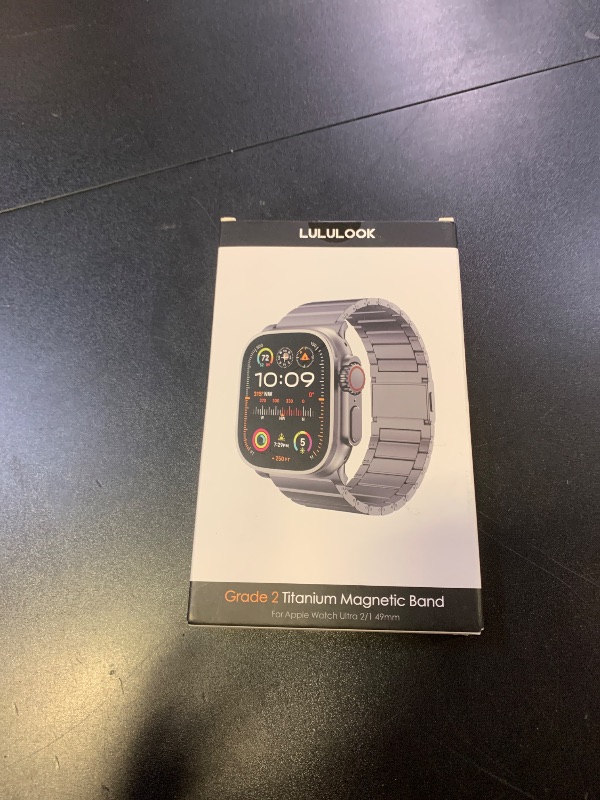 Photo 1 of *BAND ONLY* LULULOOK Titanium Band for Apple Watch Ultra 2/Ultra 49mm, Adjustable Magnetic Clasp Titanium Metal Straps, Men’s Smartwatch Band for Ultra 2/Ultra with DLC Scratch Resistant Coating