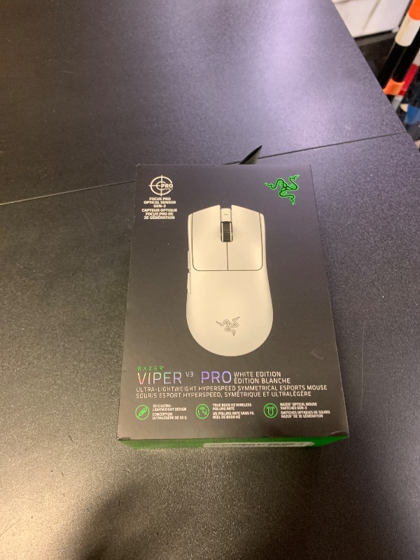Photo 1 of Razer Viper V3 Pro Wireless Esports Gaming Mouse: Symmetrical - 55g Lightweight - 8K Polling - 35K DPI Optical Sensor - Gen3 Optical Switches - 8 Programmable Buttons - 95 Hr Battery - White