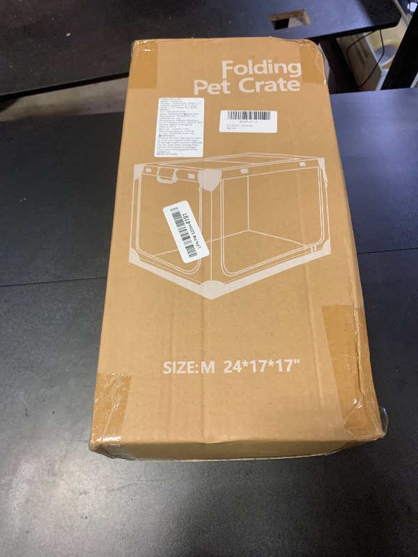 Photo 1 of Veraste 24 Inch Collapsible Travel Dog Crate for Medium Large Dogs, Portable Dog Crate 4-Door Foldable Soft Kennel with Chew-Proof Mesh Windows for Indoor & Outdoor Travel,with Storage Bag,Green