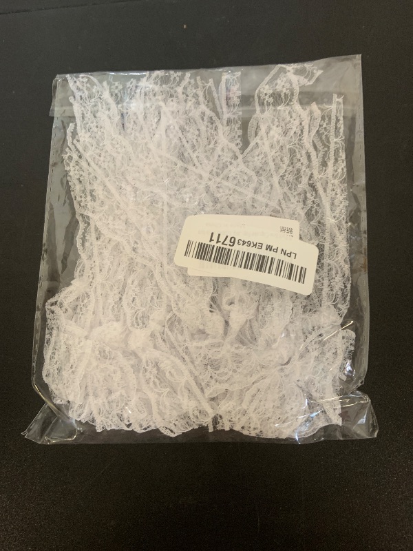 Photo 1 of 20 Pack Bow Cupcake Toppers Birthday Bowknot Ribbons Coquette White Bow High Footed Cup Balloon Wall Party Decorations Bridal Cake Dessert Picks Baby Girl Birthday Wedding Party Supplies white lace