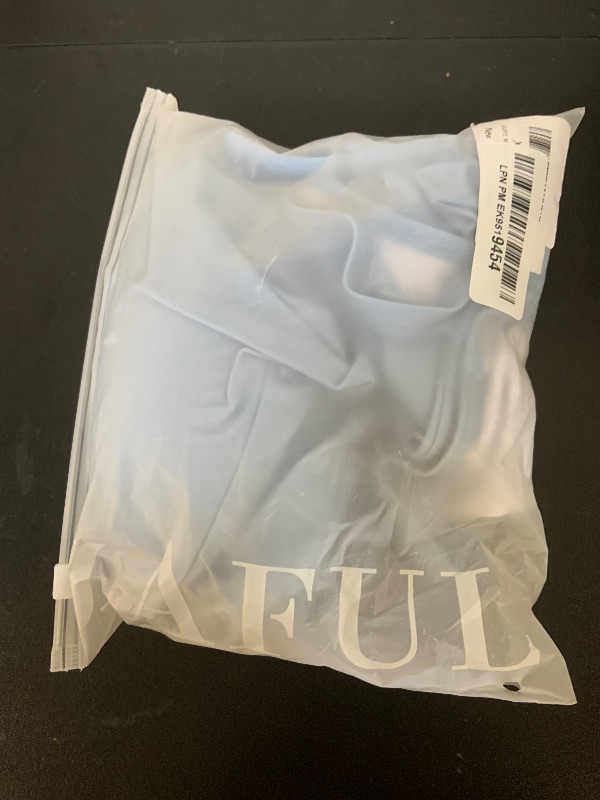Photo 1 of ZAFUL Women's Criss Cross High Waisted Bikini Cinched Tie Two Piece Tankini Solid Padded Swimsuit Light Blue 2XL