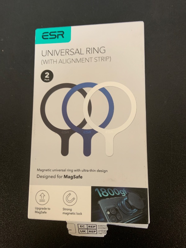 Photo 1 of ESR for MagSafe Sticker, MagSafe Ring Magnet, 2 Pack Magnetic Metal Ring for Phone case, Universal Wireless Charger Conversion Kit for iPhone 16/16e/15/14/13/12/11, Galaxy S24/S23/S22 and More, Black