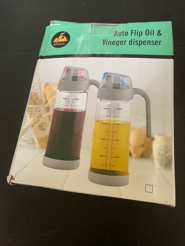 Photo 1 of CHEFTOON Oil and Vinegar Dispenser Set?2 Glass Oil Bottles with No Drip Spout,450ml Olive Oil Bottle,Ideal Kitchen Oil Dispenser