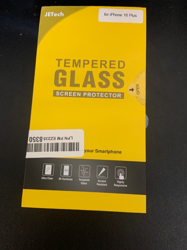 Photo 1 of JETech Screen Protector for iPhone 16 Plus 6.7-Inch, Tempered Glass Film with Easy Installation Tool, Case-Friendly, HD Clear, 3-Pack